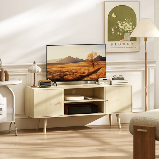 TV Stand Cabinet with Wood Legs for TVs up to 55" – 47" Wide
