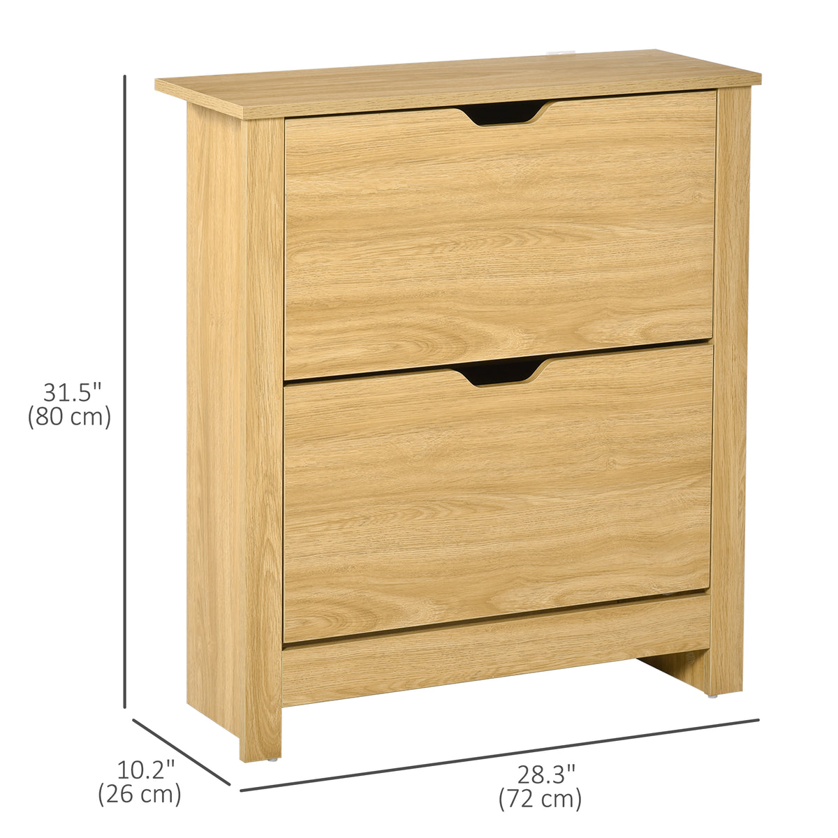 Shoe Storage Cabinet with 2 Flip Drawers – 28"W x 31"H