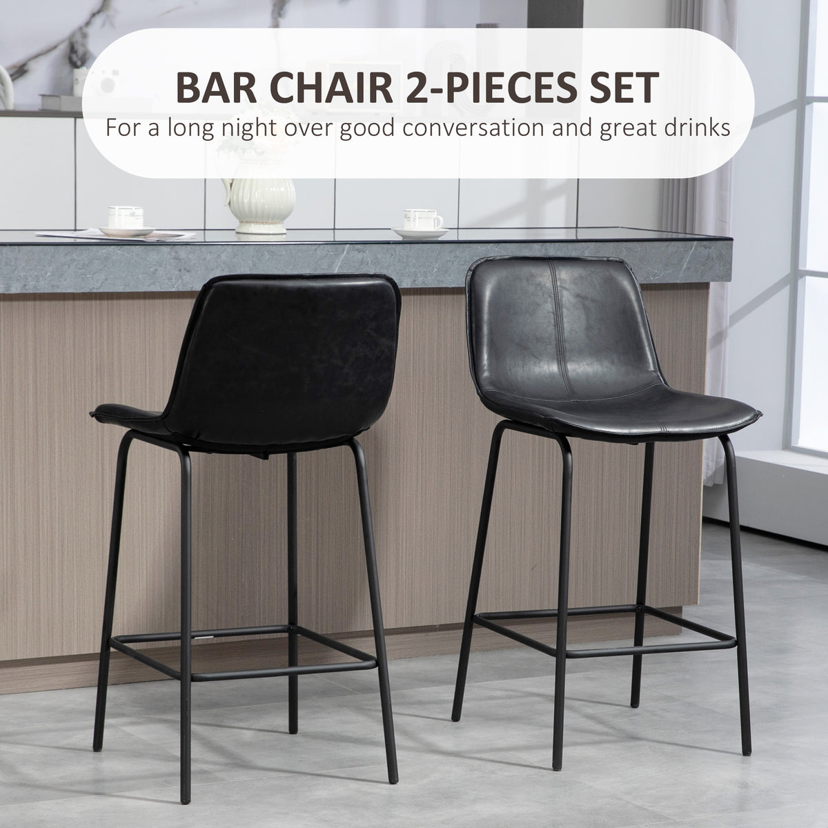 Upholstered 26" Counter Height Bar Chairs, Set of 2