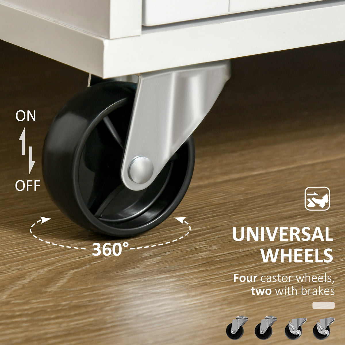 Kitchen Cart on Wheels with 2 Storage Drawers – 41"W x 36"H