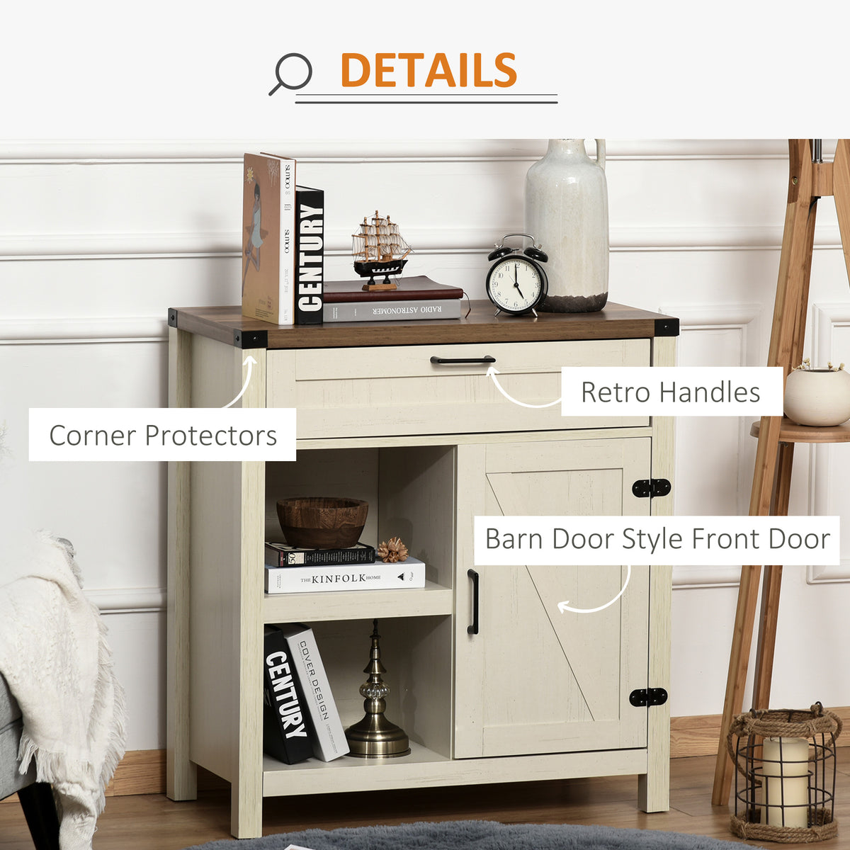Farmhouse Sideboard with Barn Doors – 30"W x 33"H