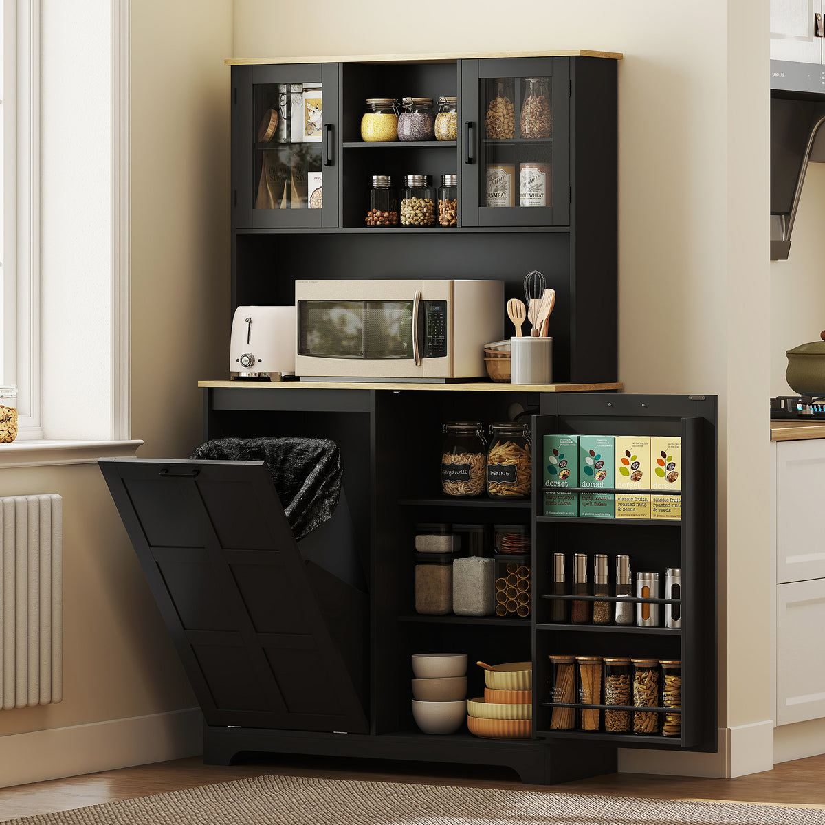Kitchen Pantry Cabinet with Charging Station – 39"W x 69"H