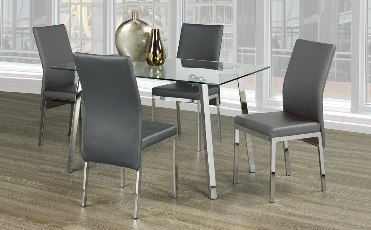 51" Glass Dinette Set with Chrome Legs