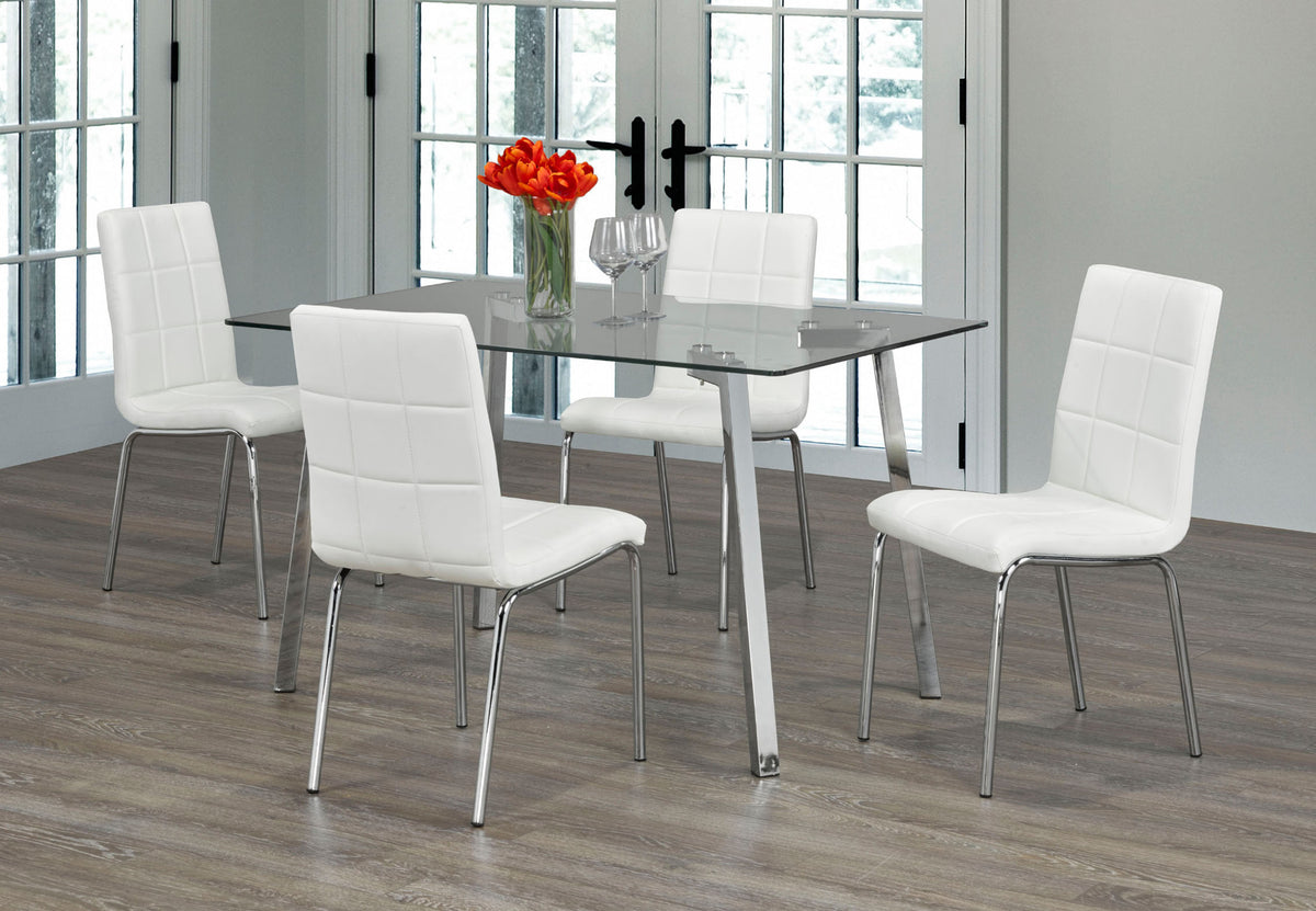 51" Glass Dinette Set with Chrome Legs