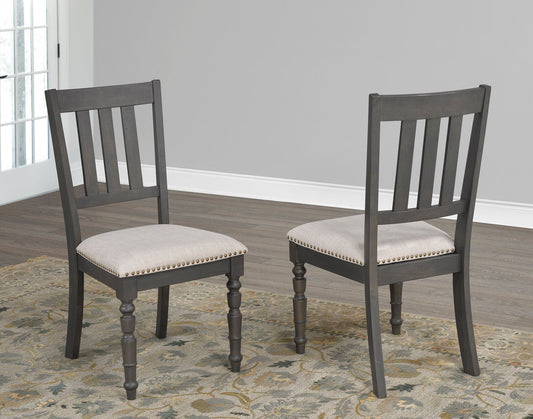 Industrial Acacia Wood Dining Chair, Set of 2 – Beige
