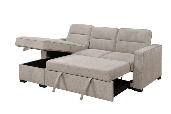 Brassex Sectional Sleeper Taupe Reversible Chaise
