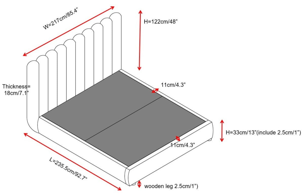 KING LIFT BED FRAME - TAUPE
