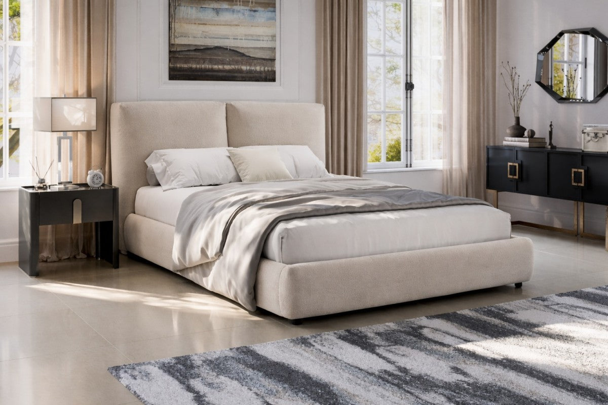 Upholstered Bed Frame – Beige