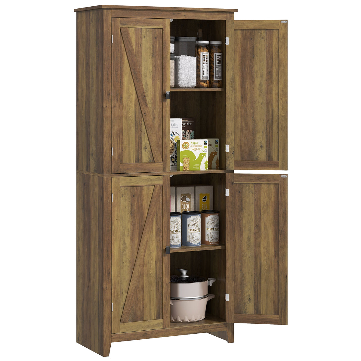 Kitchen Pantry Cabinet with Doors and Shelves – 32"W x 72"H