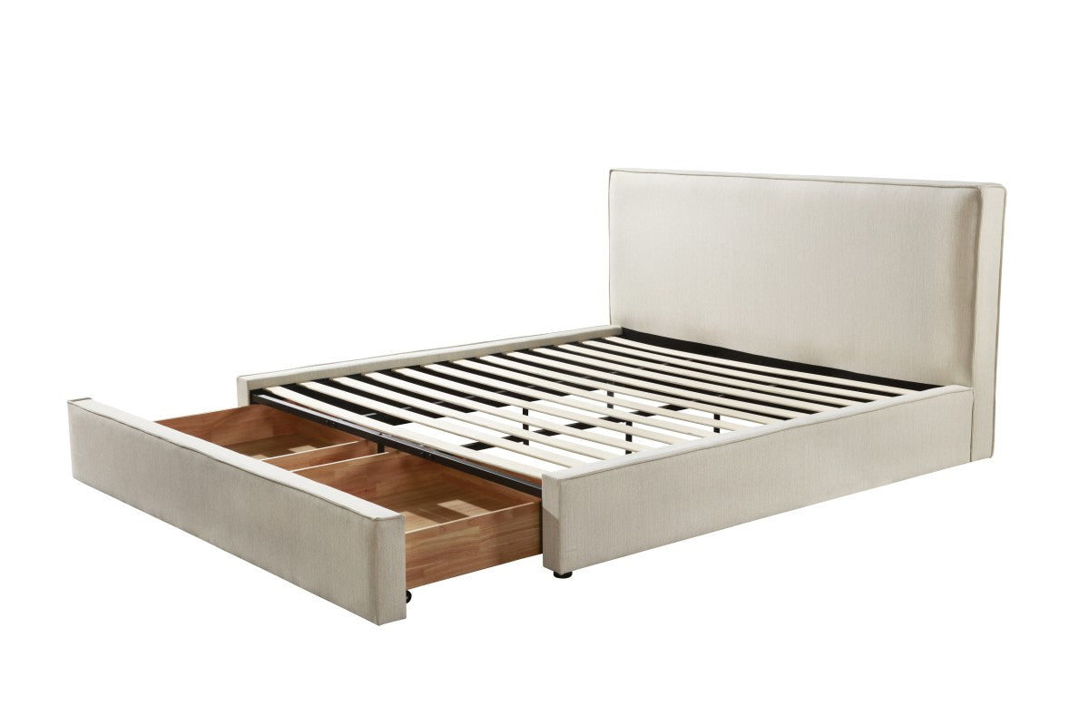 Upholstered Solid Wood Storage Bed