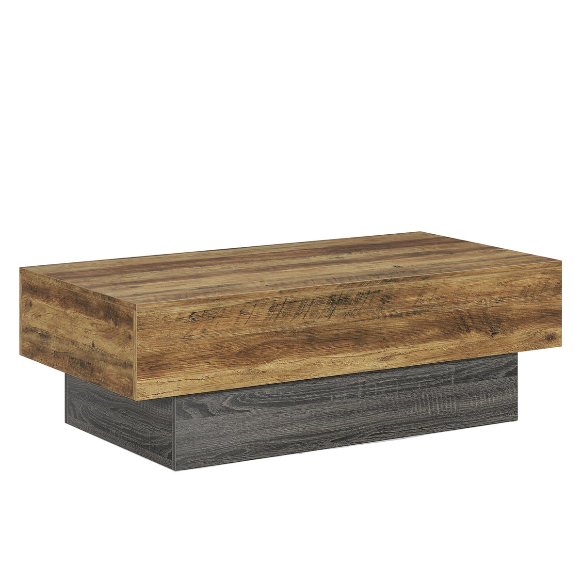 55" Coffee Table, Farmhouse Center Table Tea Table with Sturdy Pedestal