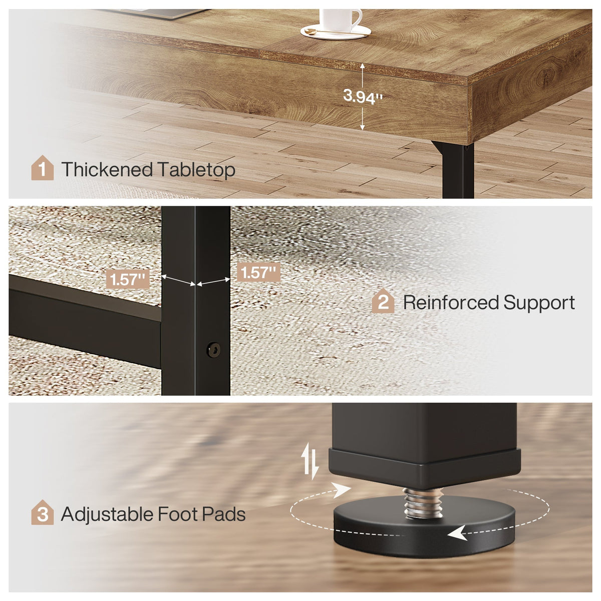 55" Executive Desk, Simple Computer Desk for Home Office