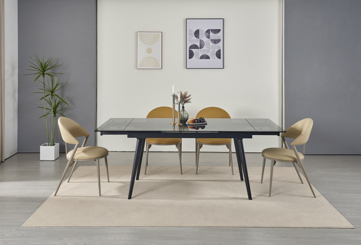 Glass Extendable Dining Table – Black