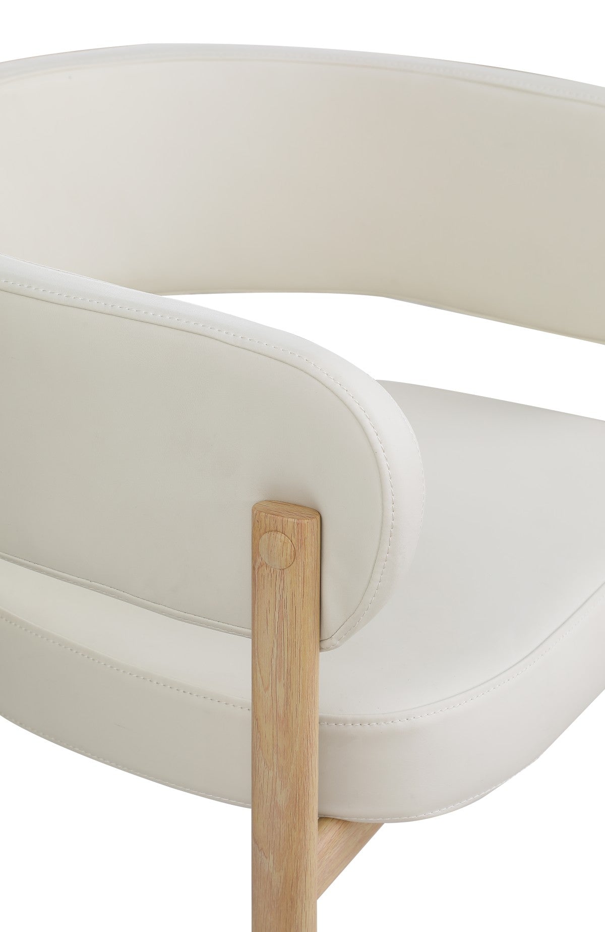Curved Dining Chair, Set of 2 – Cream/Oak