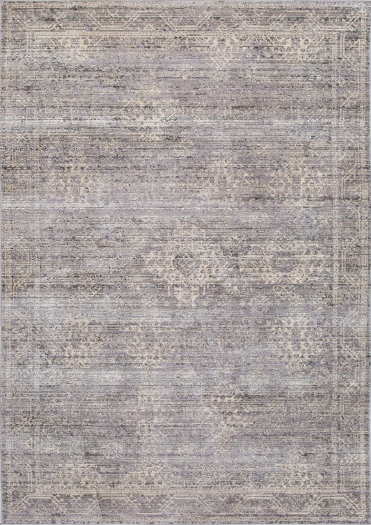 Distressed Area Rug – Grey/Ivory/Beige