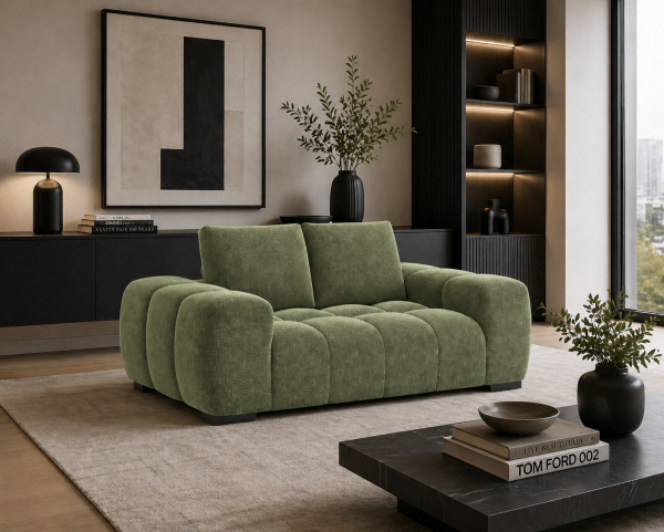 Zara Love Seat Taupe Modern Plush