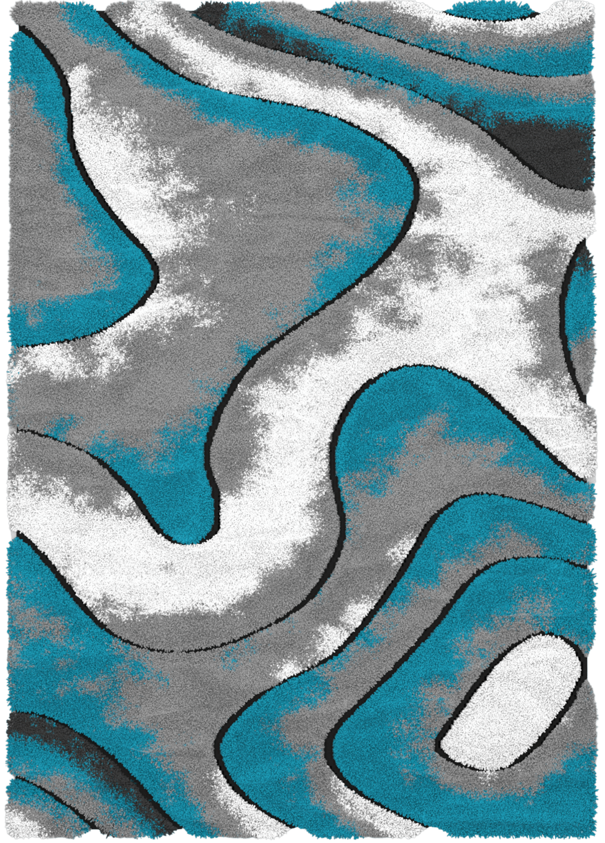 Grey Modern Abstract Area Rug for Living Room