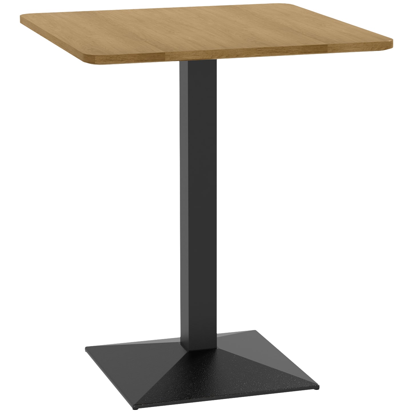 HOMCOM Modern 28" Square Dining Table Steel Base, Small Kitchen, Dark Brown