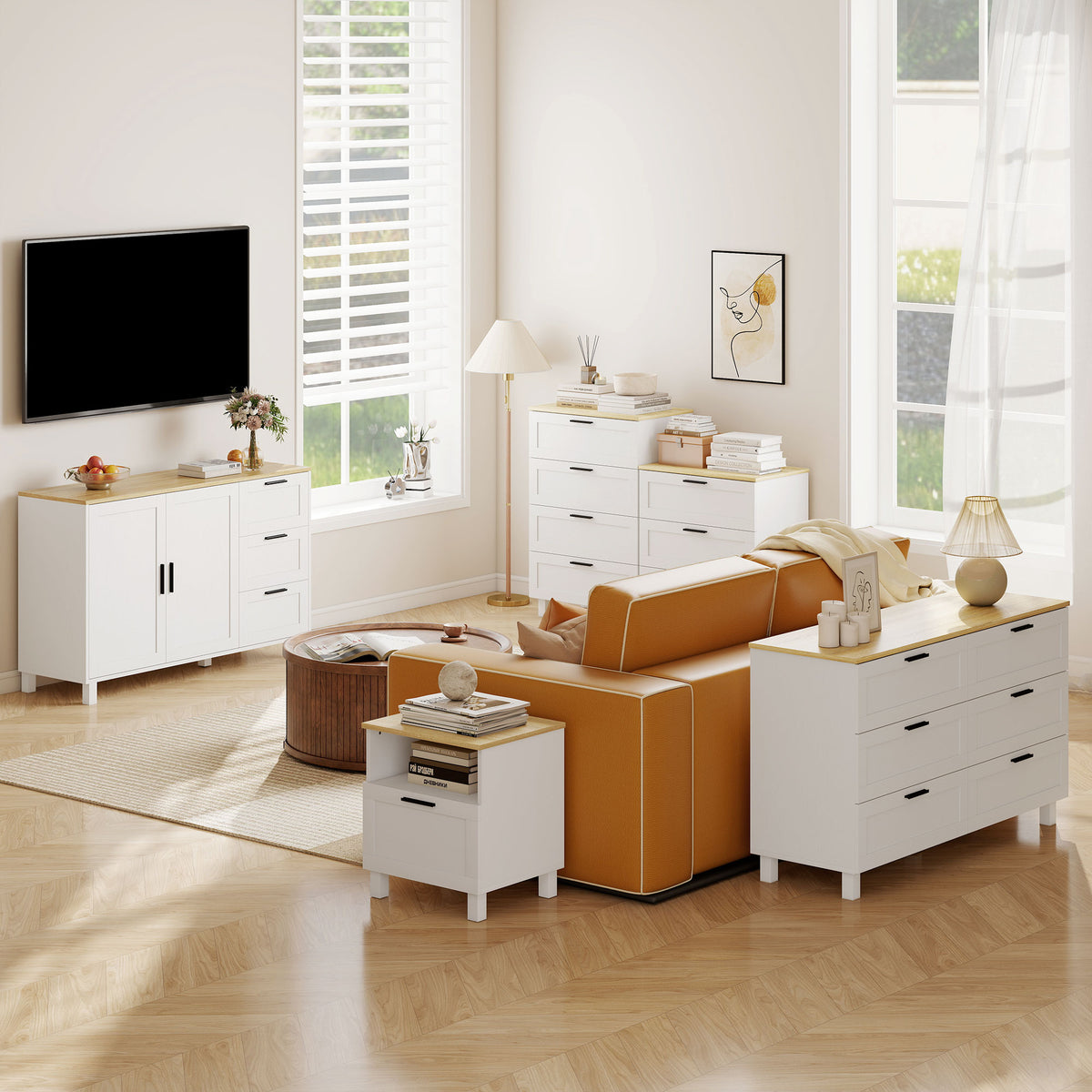 Buffet Cabinet with 3 Drawers and Soft-Close Doors – 47"W x 30"H