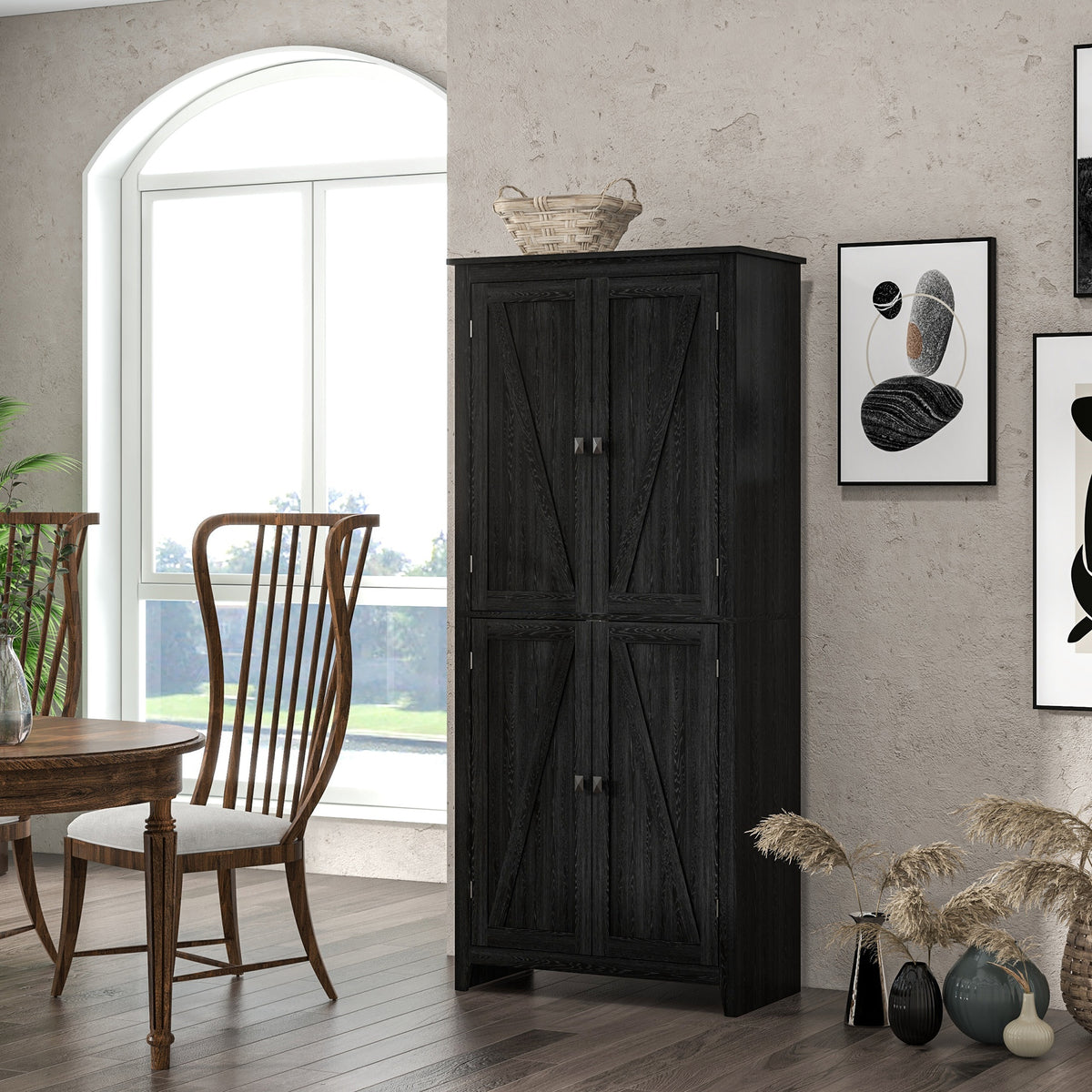 Kitchen Pantry Cabinet with Doors and Shelves – 32"W x 72"H