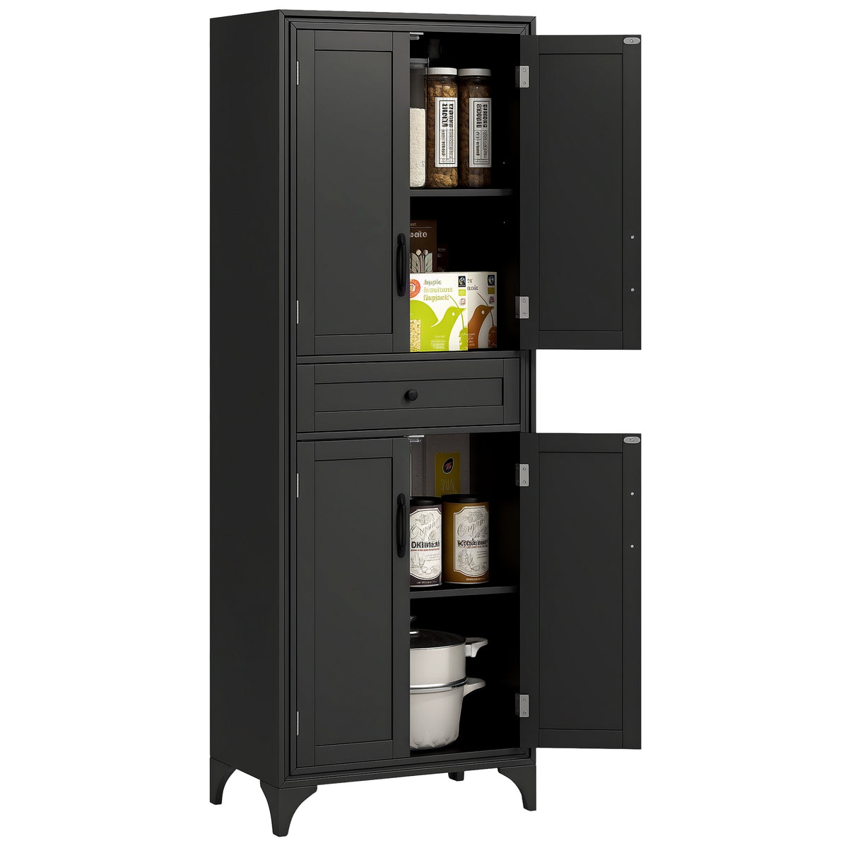 Kitchen Pantry Cabinet with 2 Shelves – 24"W x 67"H