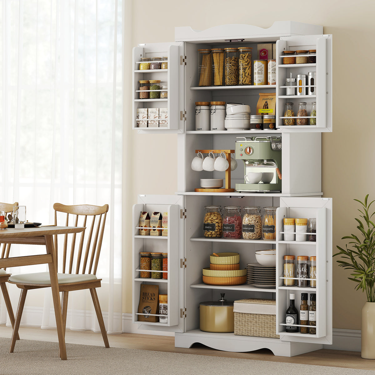 Kitchen Pantry Cabinet with 12 Door Shelves – 30"W x 73"H