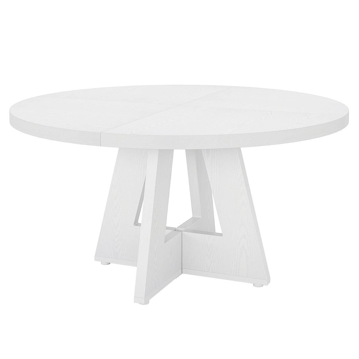 Round Dining Table for 4, 47" Wood Kitchen Table Farmhouse Dinner Table