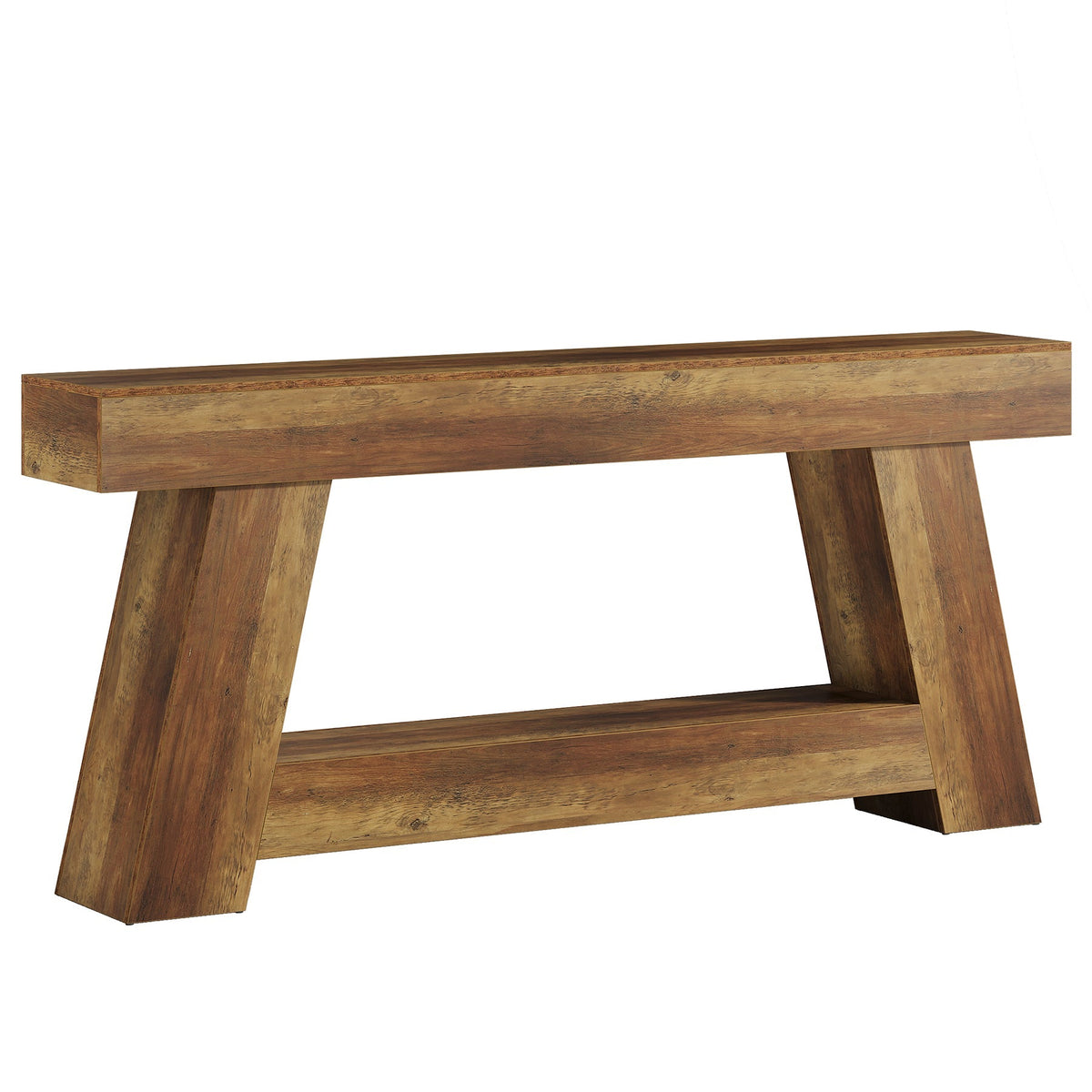 70.87" Console Table, Farmhouse 2-Tier Sofa Table with Open Storage Shelf