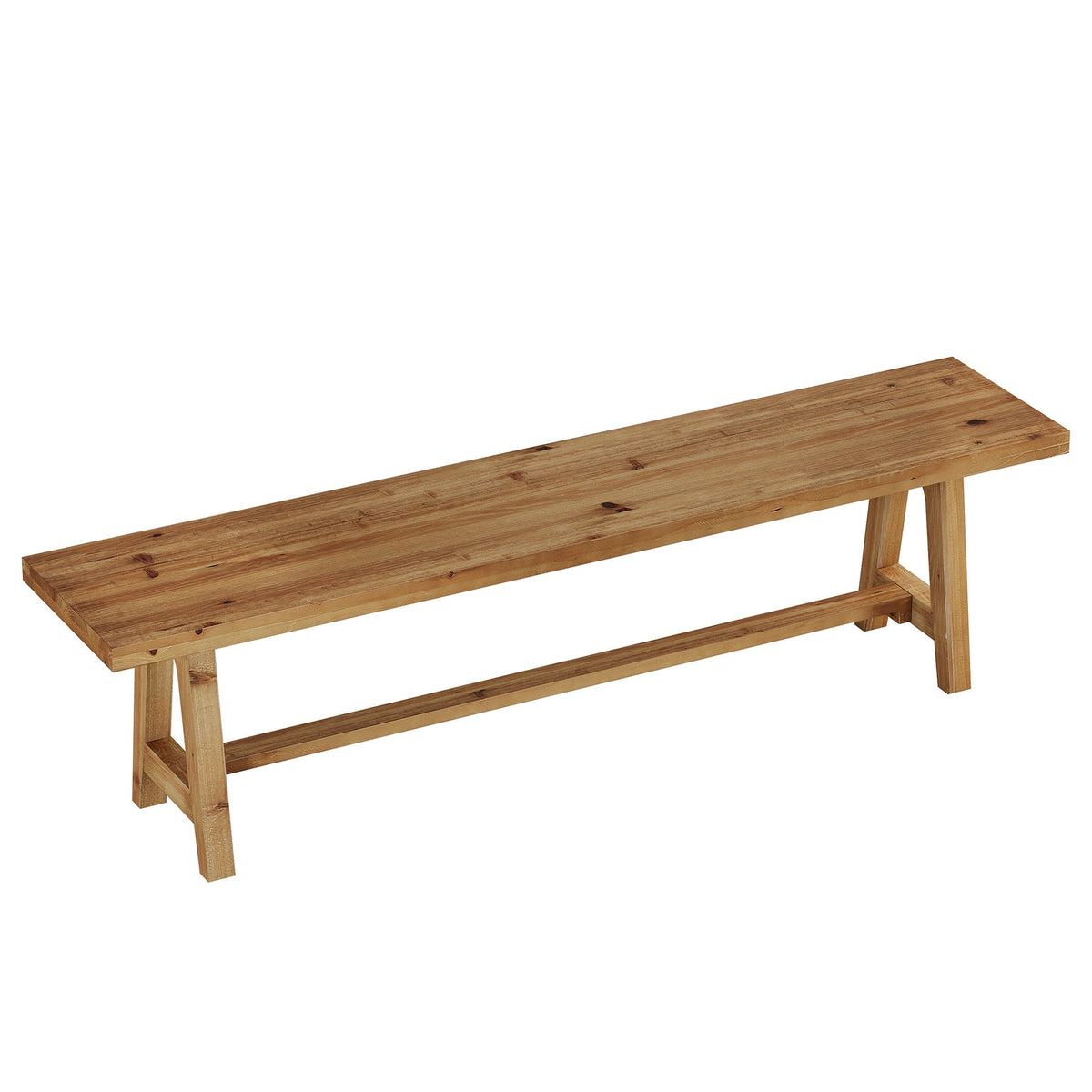 63" Solid Wood Dining Bench, Farmhouse Kitchen Bench for Dining Room, Kitchen
