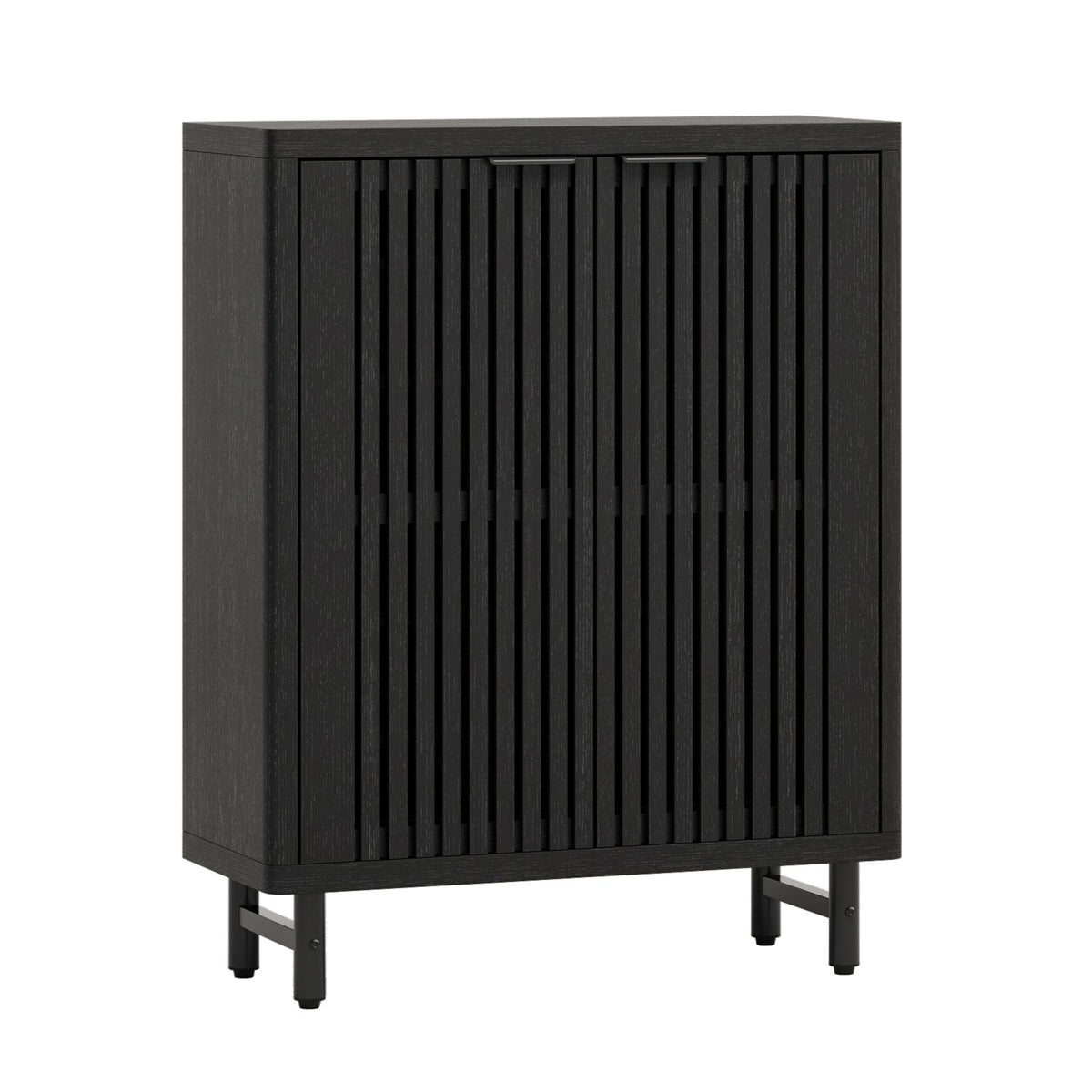 6-Tier Shoe Cabinet, Shoe Organizer with Louvered Doors & Adjustable Shelves