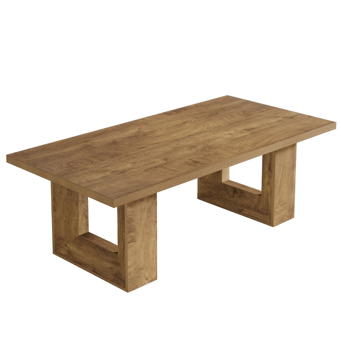 Rectangle Dining Table for 6-8, 63" Kitchen Table with Geometric Frame