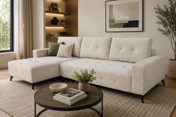 Brassex LHF Sectional Sleeper Beige