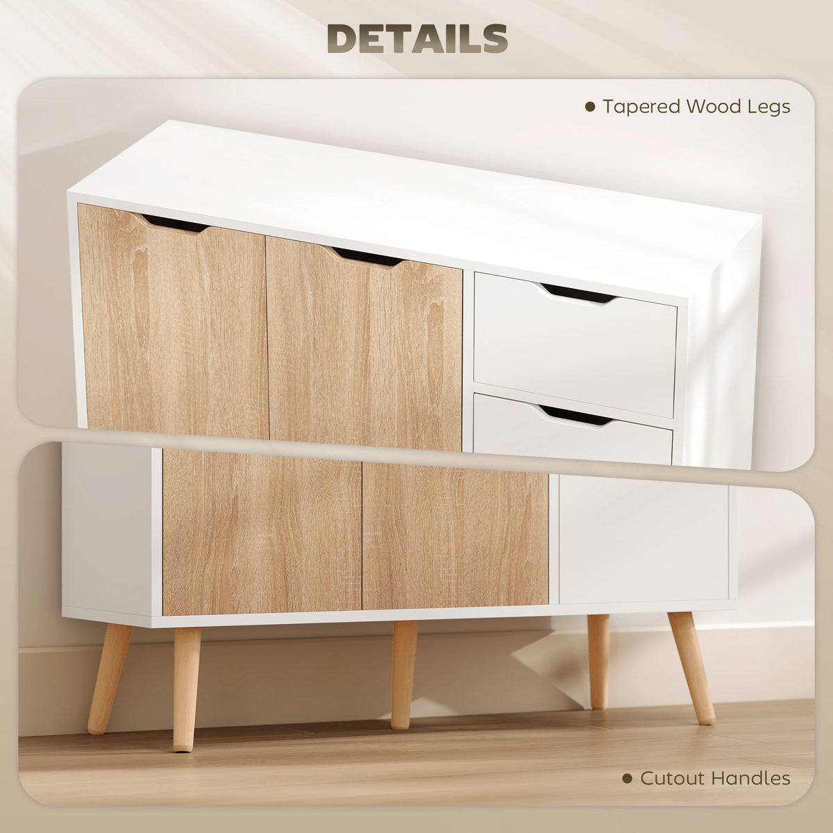 35" Sideboard Storage Cabinet with Drawer