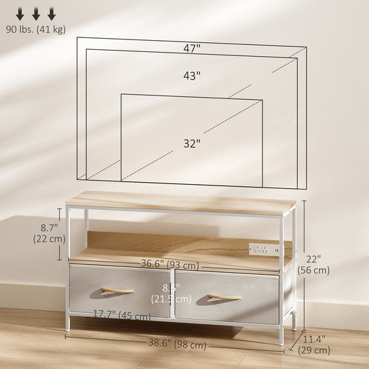 TV Stand with Charging Station – 39" Wide