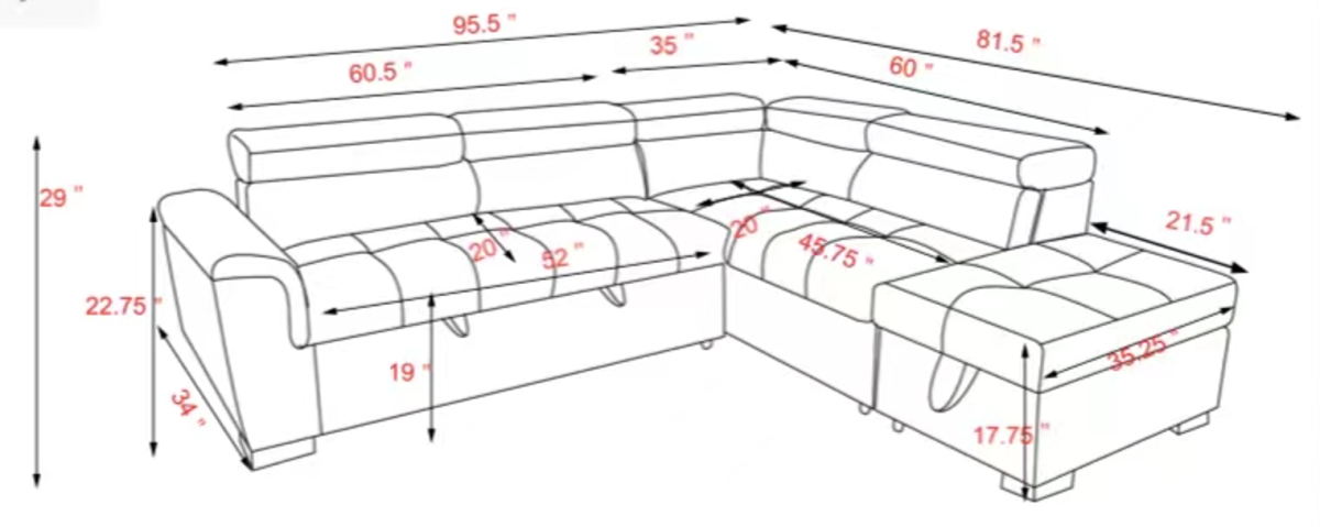 Tufted Sleeper Bed – Grey