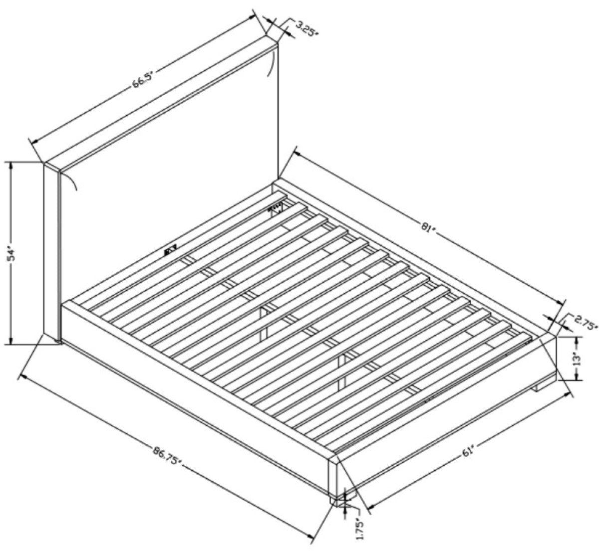 Upholstered Solid Wood Bed Frame – Beige
