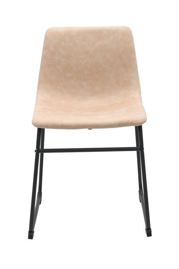 Dining Chair Set of 2 Vintage Beige
