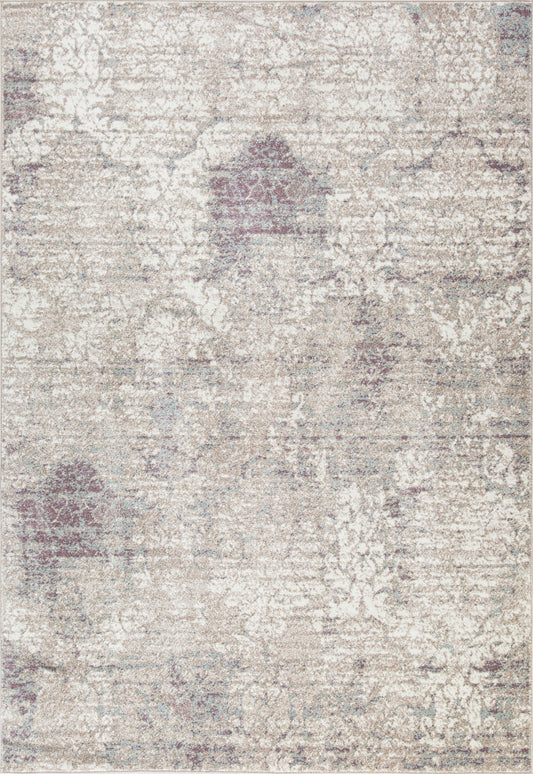 Distressed Jute Area Rug – White/Beige/Blue
