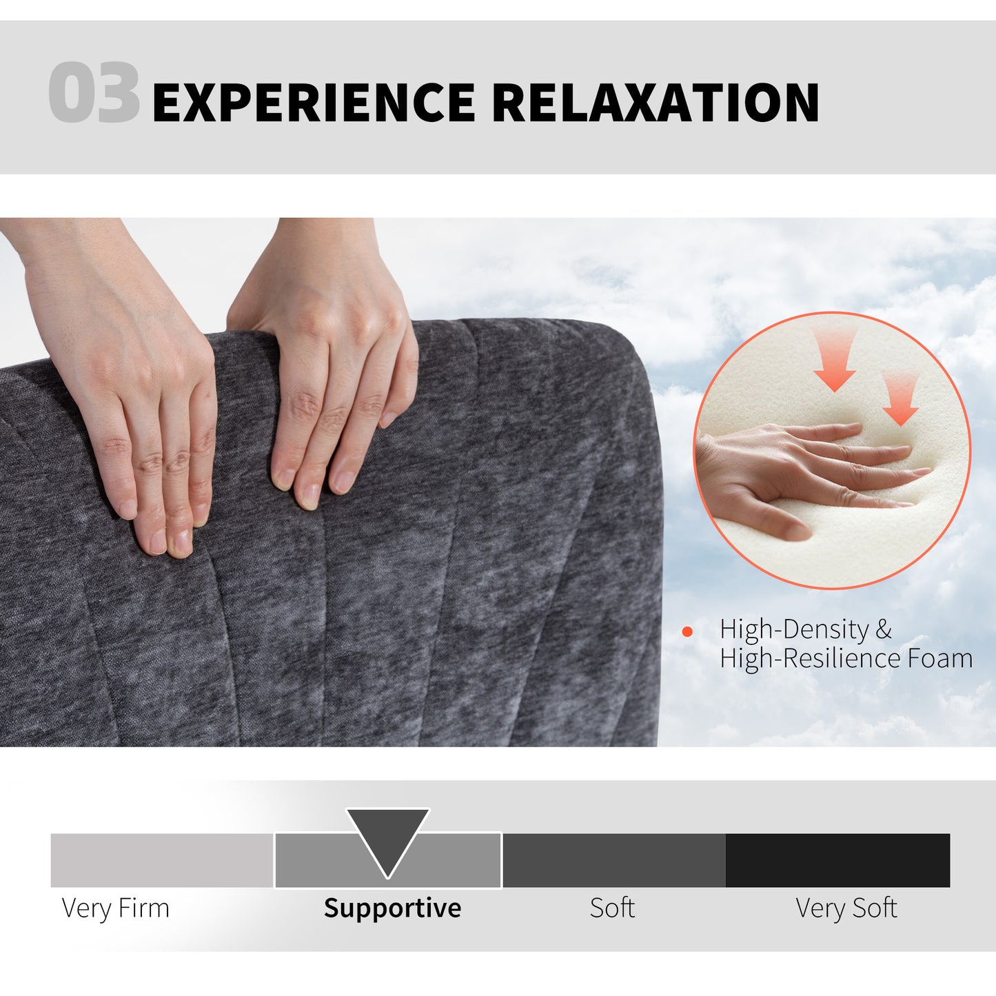 HOMCOM Wide Armless Criss Cross Office Chair, Adjustable Height, Tilting, Grey