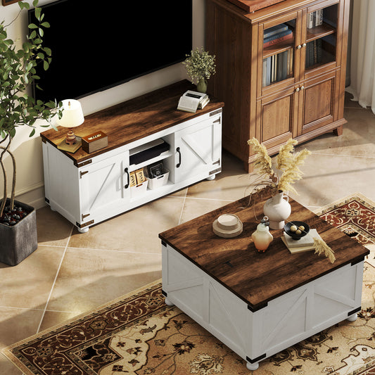 TV Stand and Coffee Table Set – 43" Wide