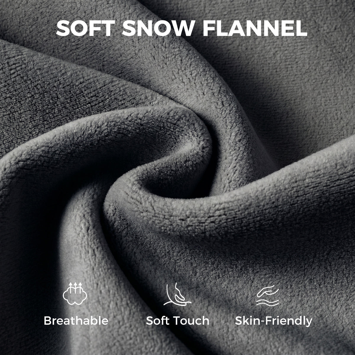 Office Chair with Footrest, Ergonomic Reclining Computer Gaming Chair with Snow Flannel Fabric, Dark Grey