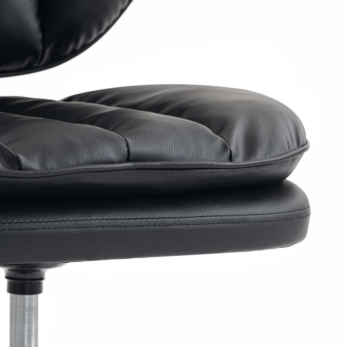 Ergonomic Cross Legged Office Chair with Detachable Footrest, Black