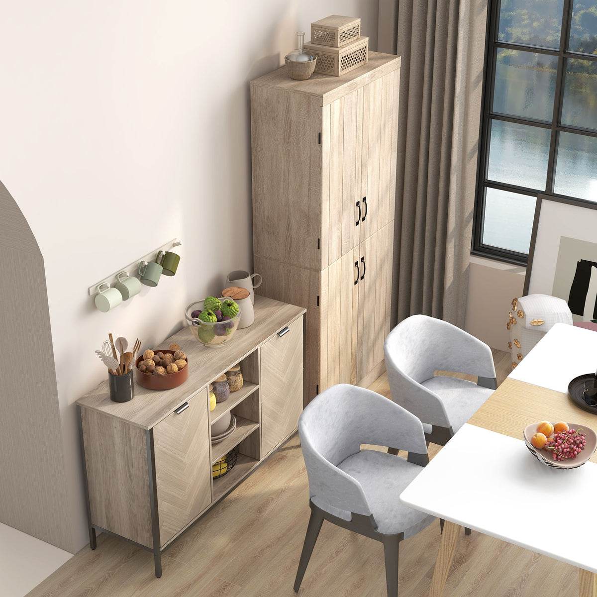 4-Door Storage Cabinet with Adjustable Shelves – 30"W x 70"H
