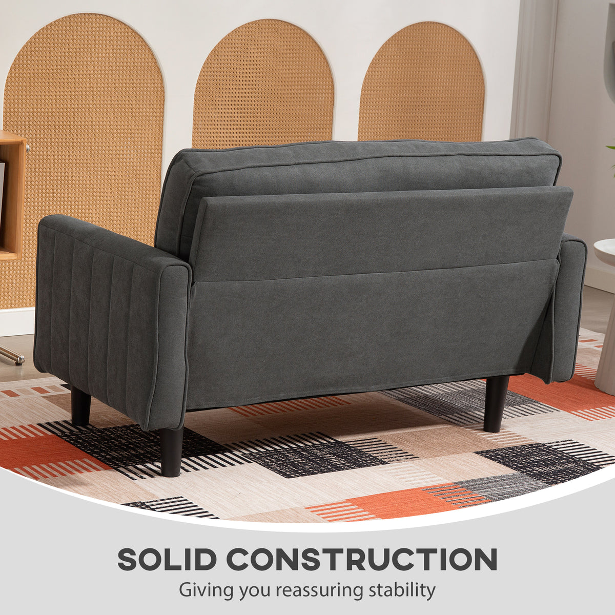 Linen Loveseat with Thick Padding