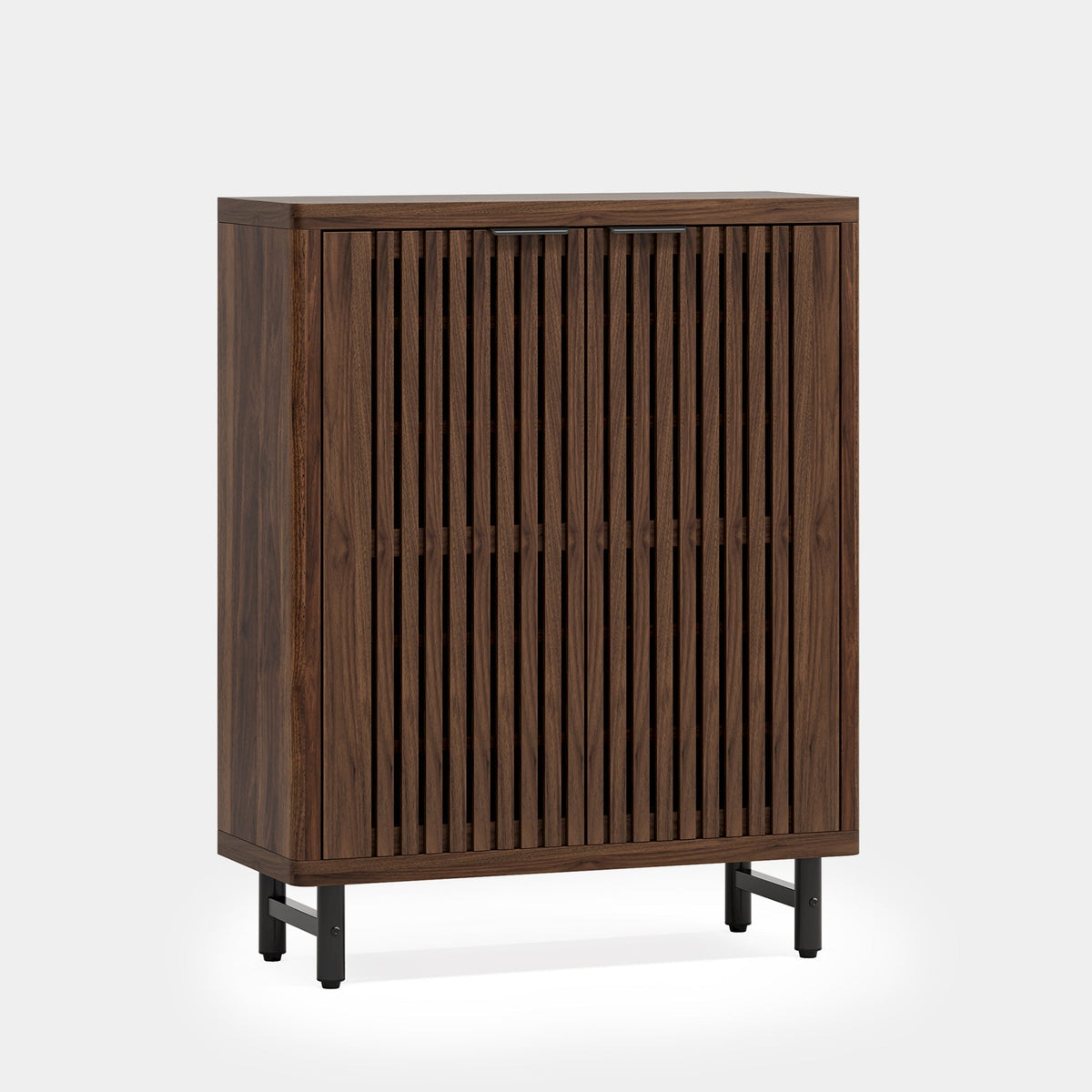 6-Tier Shoe Cabinet, Shoe Organizer with Louvered Doors & Adjustable Shelves