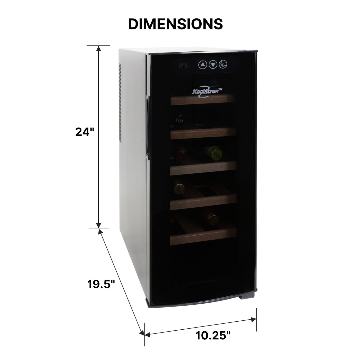 6 Bottle Wine Cooler, Black, Thermoelectric Wine Fridge, 0.65 cu. ft. (16L), Freestanding Wine Cellar, Red, White and Sparkling Wine Storage for Small Kitchen, Apartment, Condo, RV