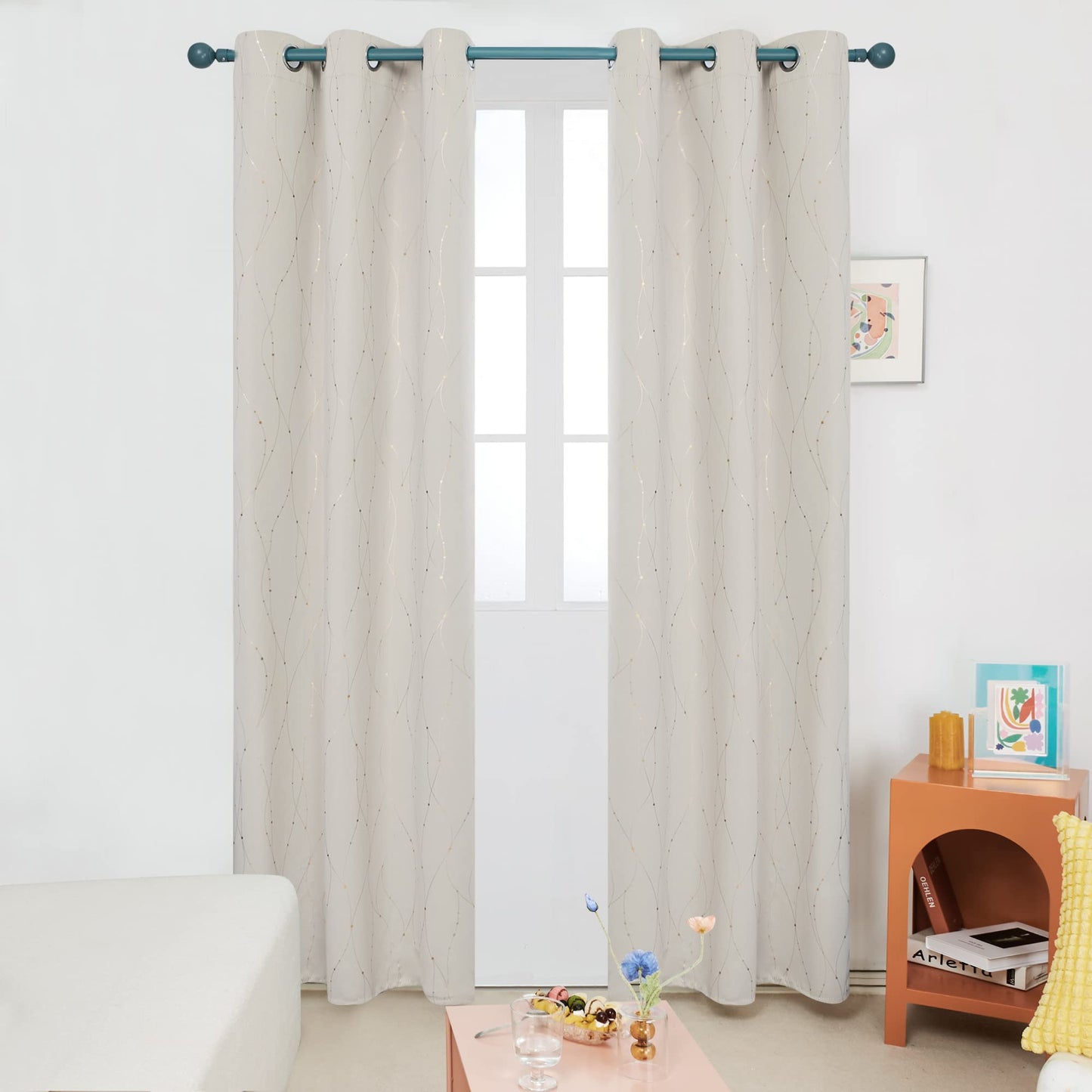 Deconovo Blackout Curtains 84 Inches Long, Thermal Insulated Energy Saving Curtains for Bedroom, Noise Reduction Curtain Drapes for Living Room (52W x 84L Inch, Grey, 2 Panels)