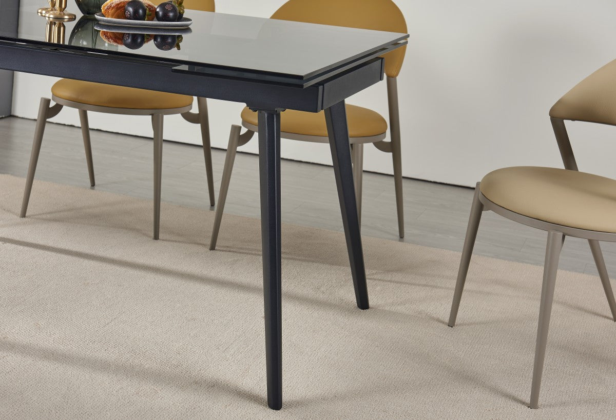 Glass Extendable Dining Table – Black
