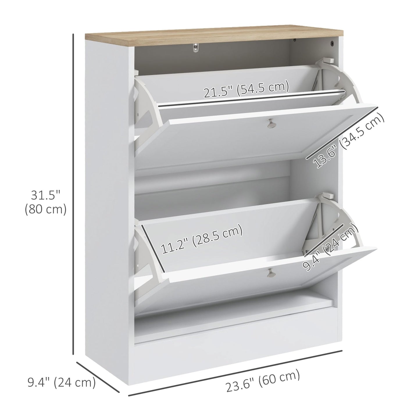 Narrow Shoe Cabinet with 3 Flip Drawers and Adjustable Shelves, Entryway Shoe Storage Unit for 18 Pairs of Shoes, Grey