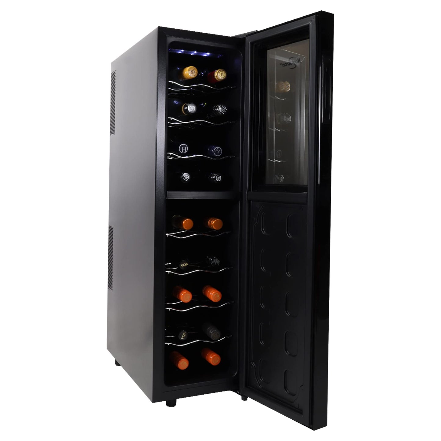 6 Bottle Wine Cooler, Black, Thermoelectric Wine Fridge, 0.65 cu. ft. (16L), Freestanding Wine Cellar, Red, White and Sparkling Wine Storage for Small Kitchen, Apartment, Condo, RV